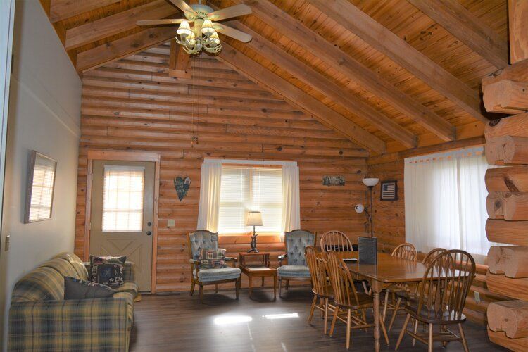 Oak cabin living room