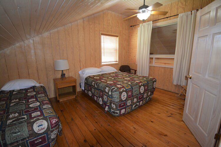 Log cabin bedroom