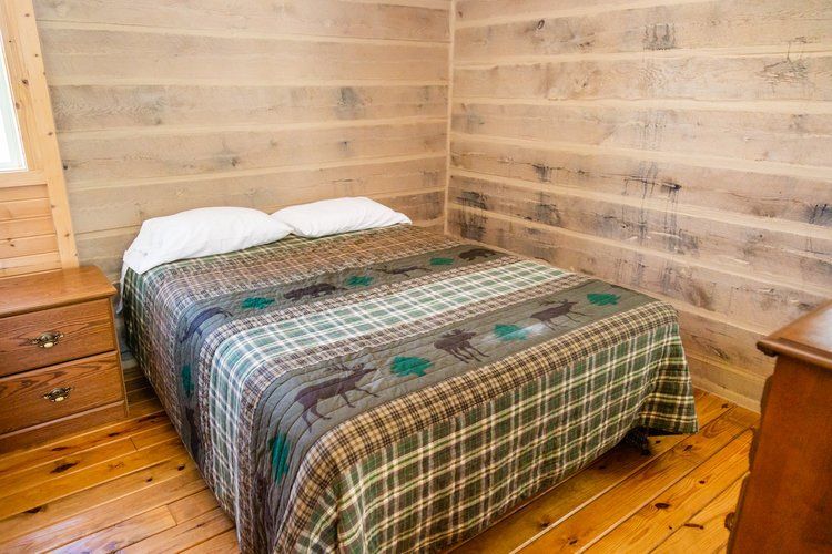 Log cabin bedroom