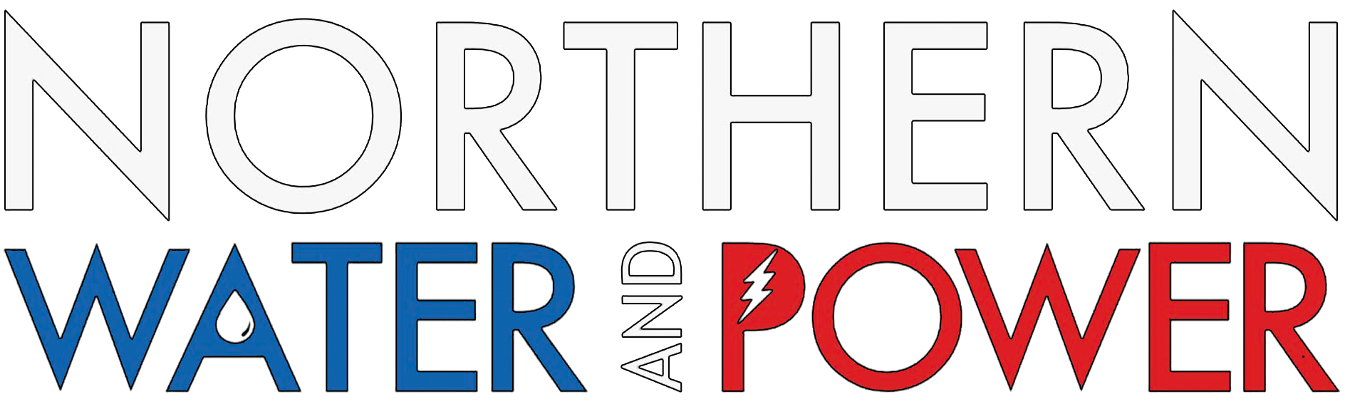 Northern Water and Power logo in gray, blue, and red text on a white background