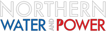 Northern Water and Power logo in gray, blue, and red text on a white background