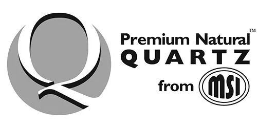 Logo for Premium Natural Quartz from MSI: a stylized gray