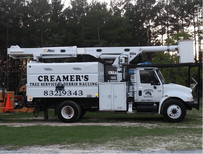 Creamer's bucket truck