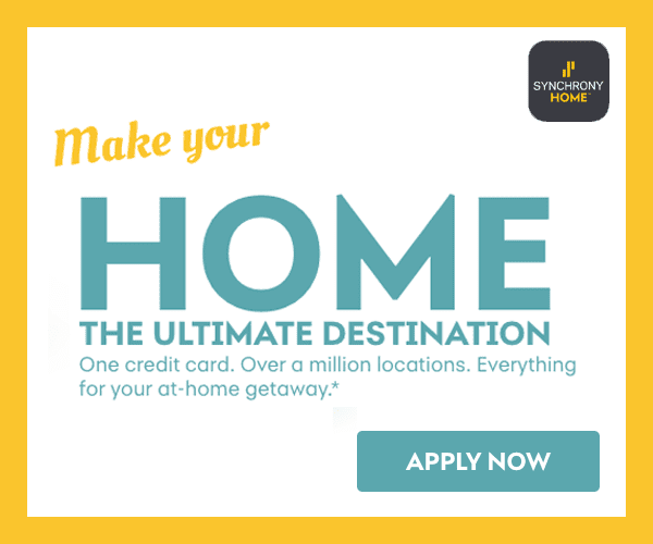 Ad for Synchrony Home credit card: text