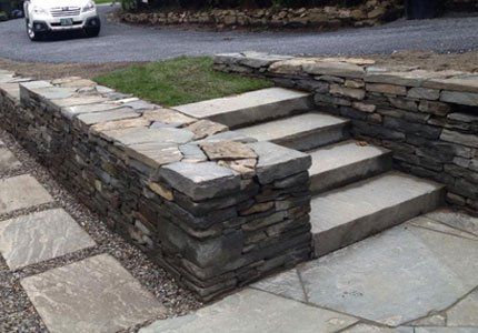 Retaining walls and stairs