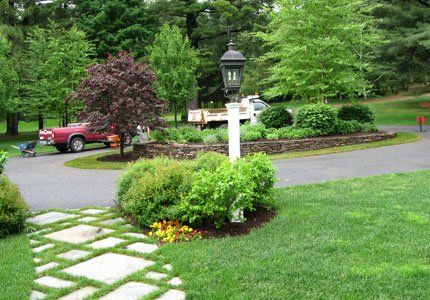 Lawn and walkway