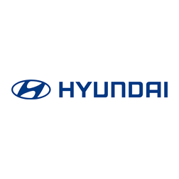Blue Hyundai logo on a white background