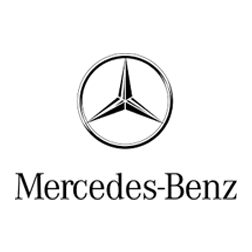 Mercedes-Benz logo with black emblem and text on a white background