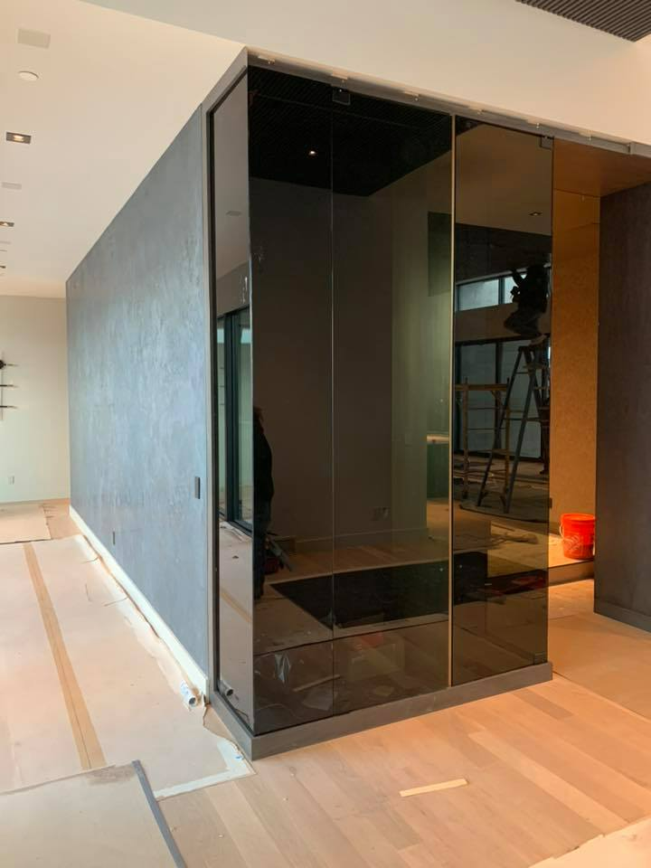 Door and panel glass