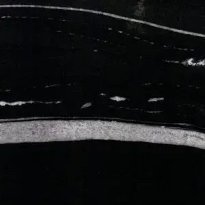 Black marble with white veining.