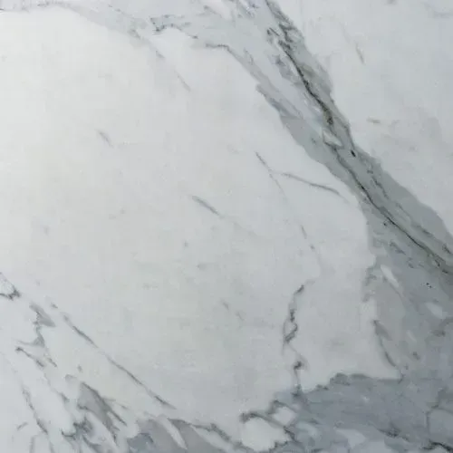 White marble with gray veining.