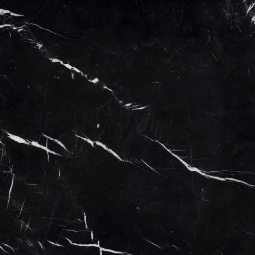 Black marble with white veins.