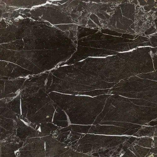 Dark marble tile with white veining.