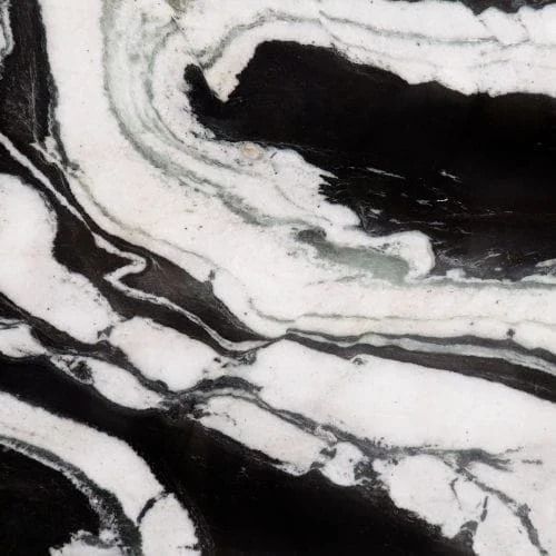 Black and white marble with swirling patterns.