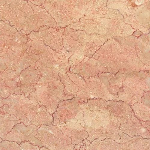 Pink and cream marble stone with dark veining.