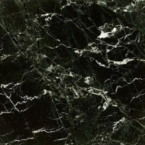 Dark green marble with white veining.
