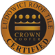 Gold and black circular Crown Certified logo with a coffee bean and outer text “Idowici Roast Coffee.”
