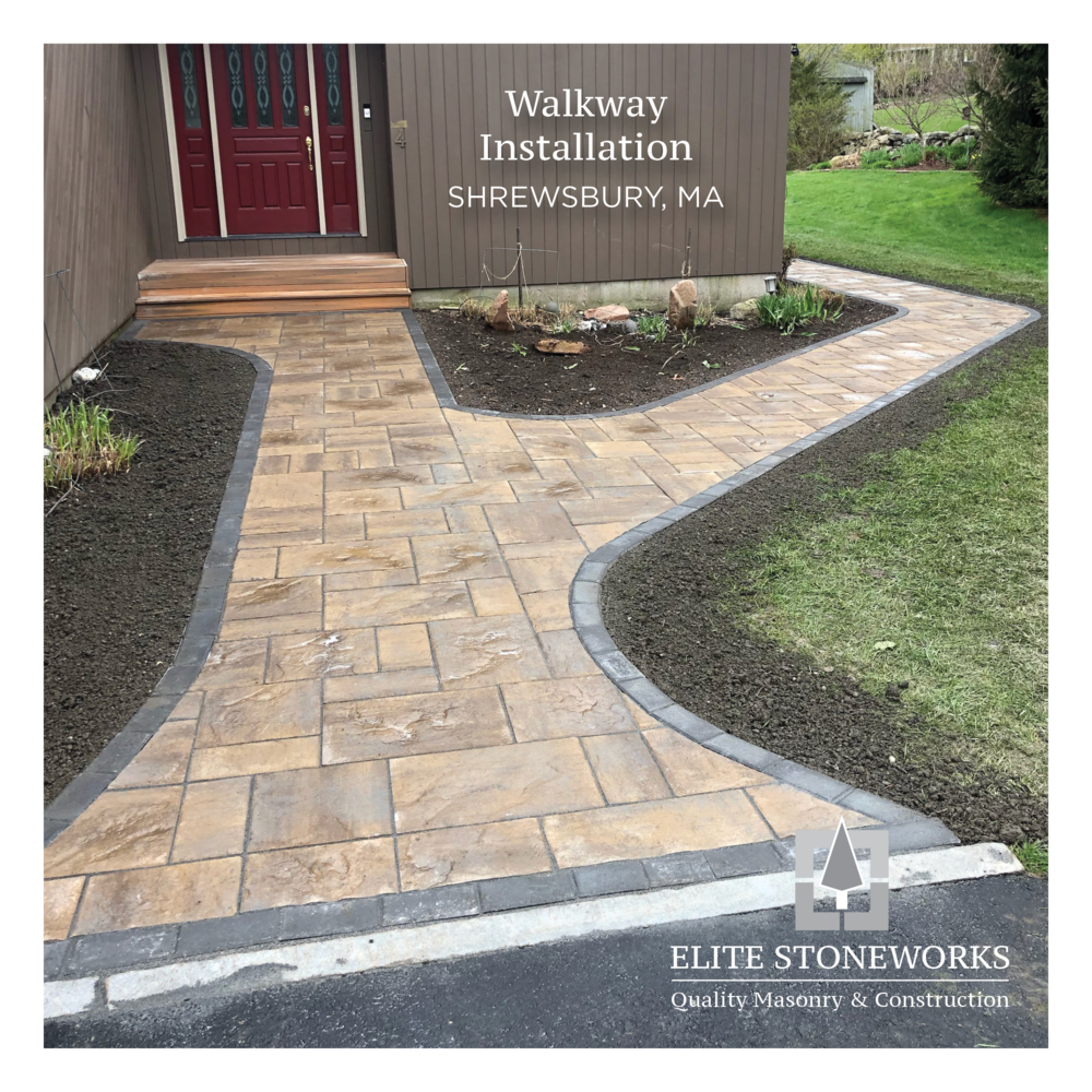 A walkway leading to a house in shrewsbury ma