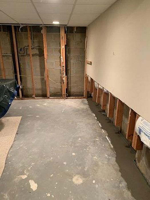 A basement foundation repaired
