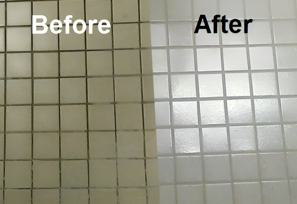 before and after tile cleaning