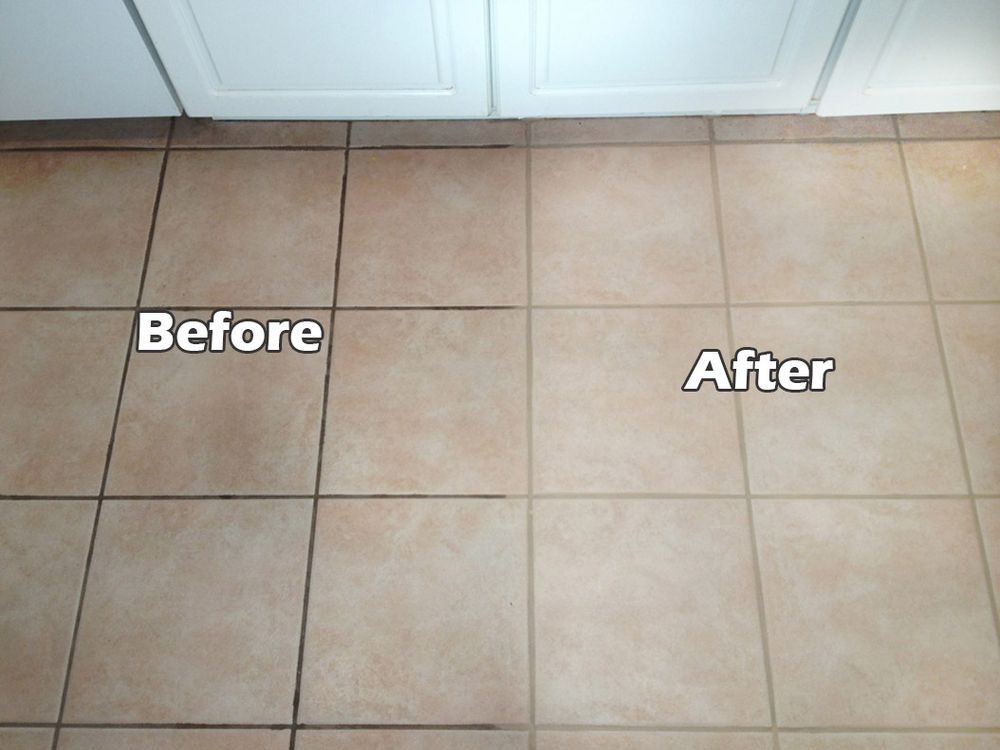 before and after tile cleaning