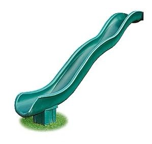Green, wavy plastic slide on a green base.