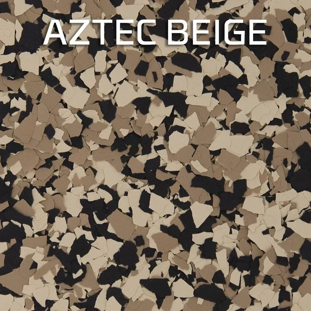 Aztec beige speckled camouflage pattern with beige, tan, and black shapes and the text “AZTEC BEIGE” at top