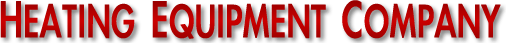 Red text that reads "HEATING EQUIPMENT COMPANY" against a white background.