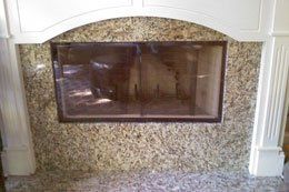 plexi glass on fireplace