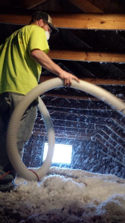 Man doing insulation work