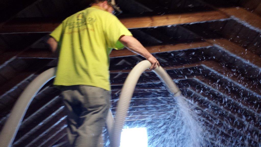 Man doing insulation work