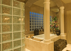 Glass shower door - Baltimore, MD - Lindner Glass and Mirror - Etched Glass