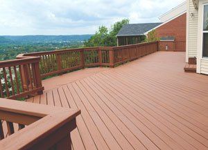 A brown wooden view deck