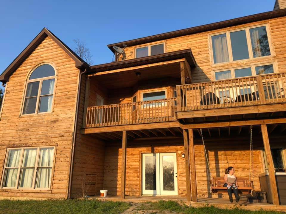 Log Home Refinishing Louisville, KY Cardinal Power Cleaning