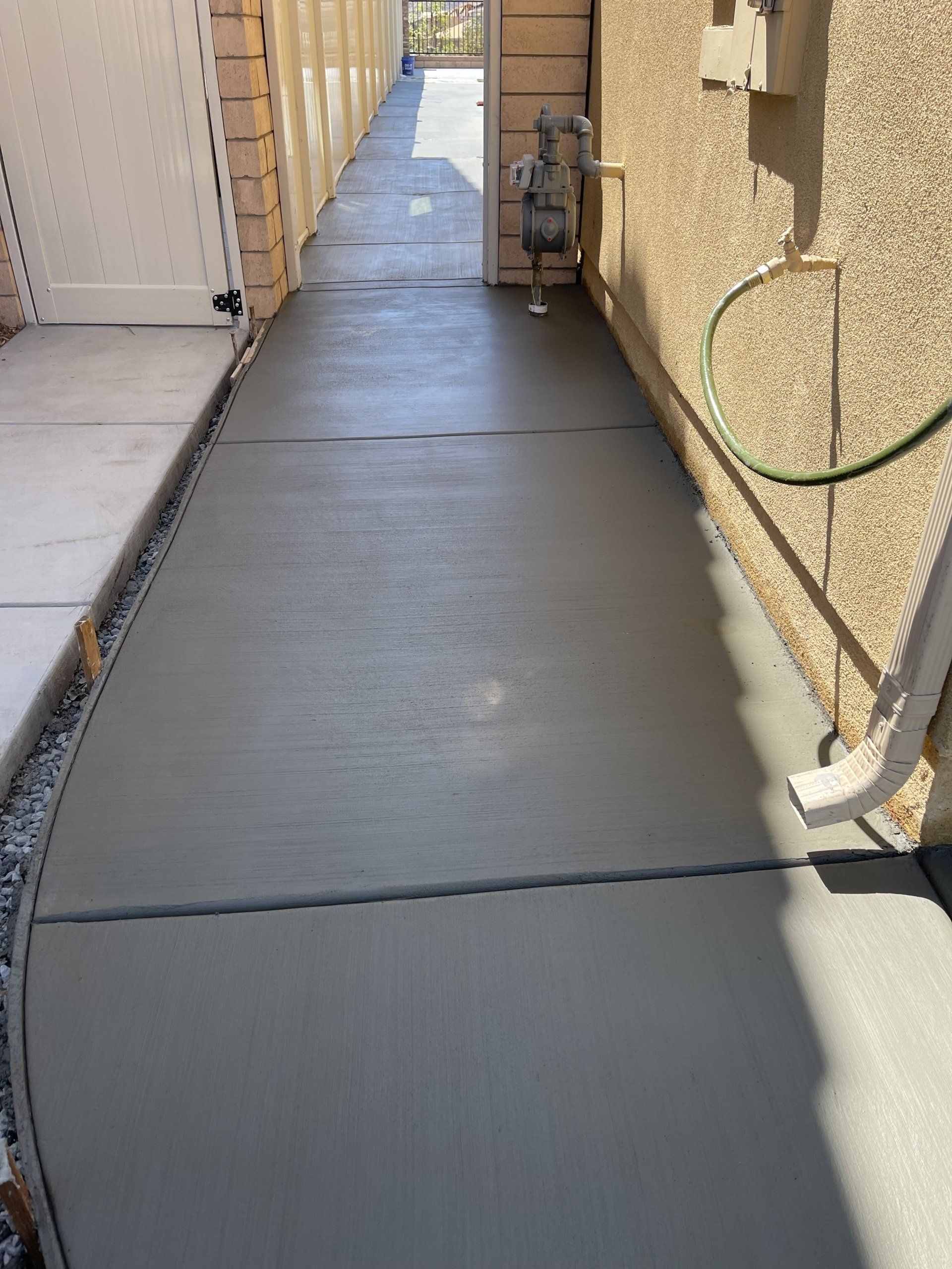 newly cemented house  walkway