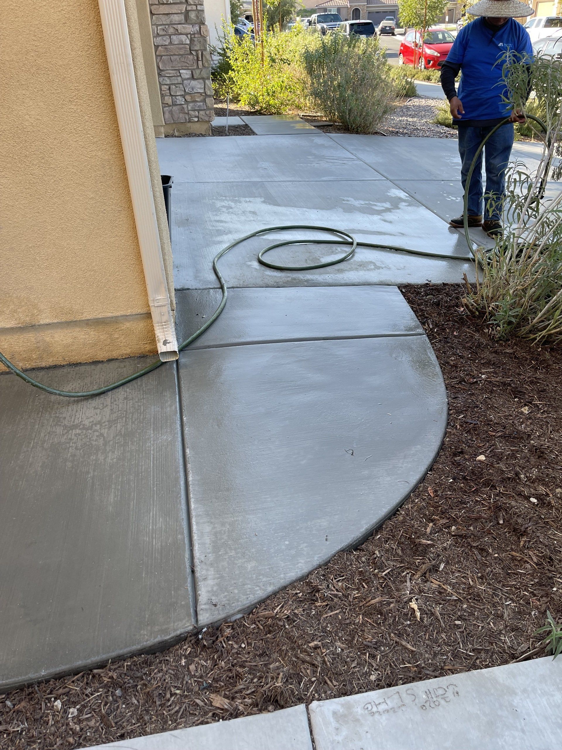 man watering the plants