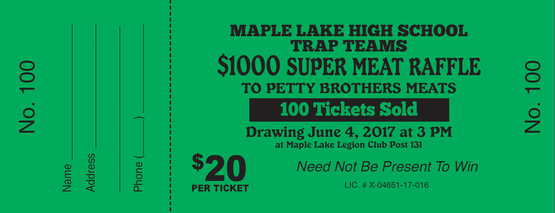 Custom Raffle Ticket