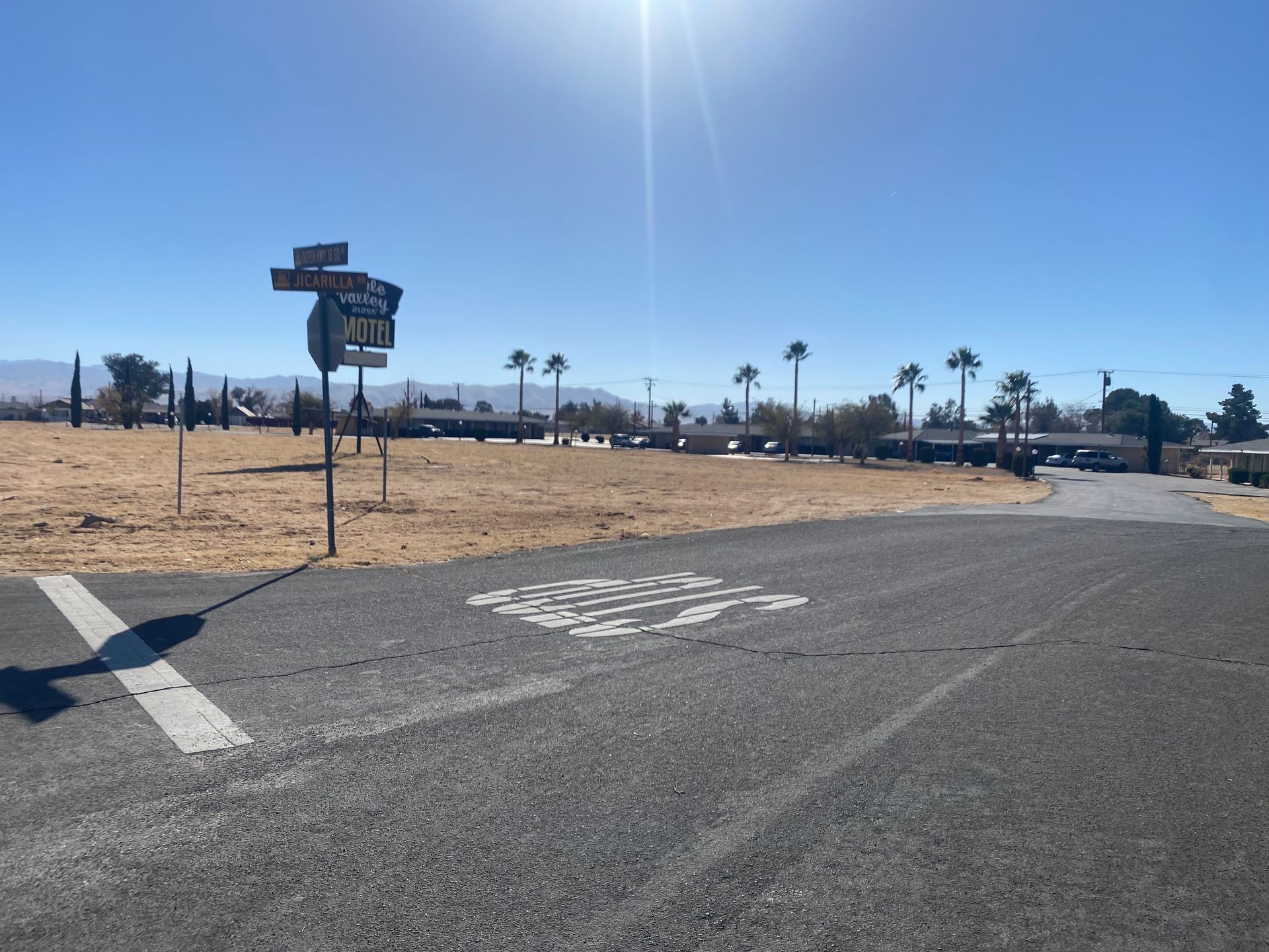 A road with a sign that says ' a ' on it