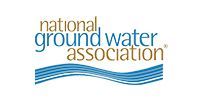 National Ground Water Association logo in tan and blue with wavy lines underneath