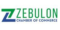 Zebulon Chamber of Commerce logo in green and blue with stylized Z