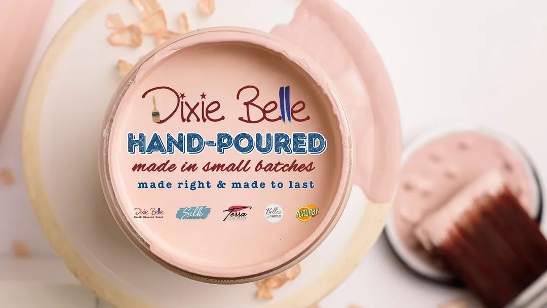 A bottle of Dixie Belle Hand-Poured made in small batches