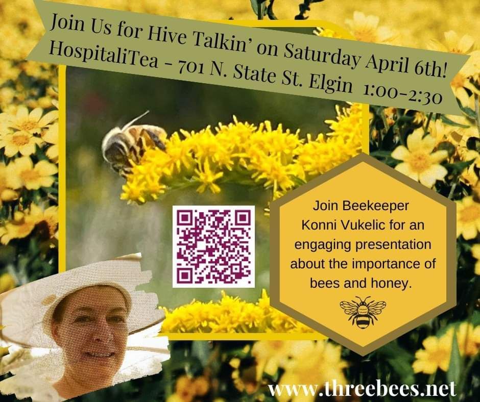 An advertisement for a hive talk on Saturday, April 6th.