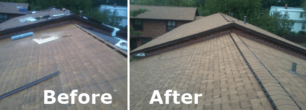 before and after roofing