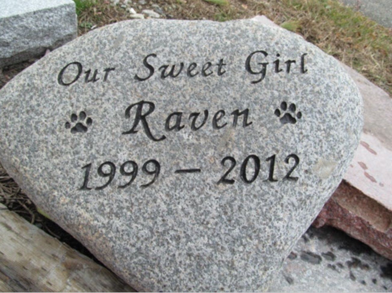 A gravestone for a sweet girl named raven