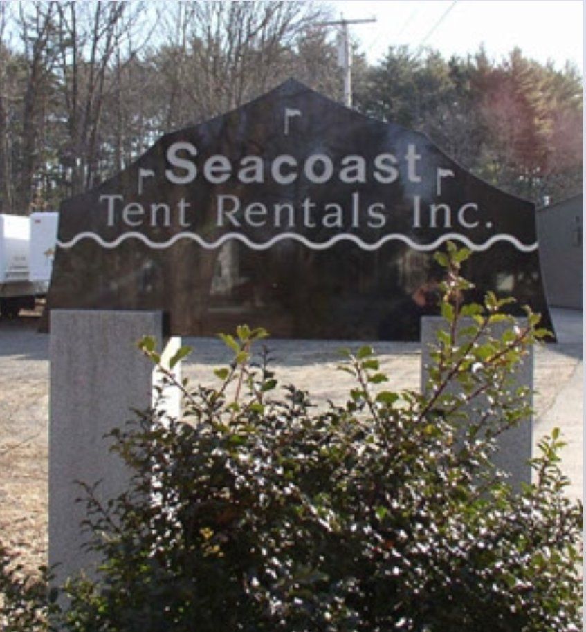 A sign that says seacoast tent rentals inc. on it