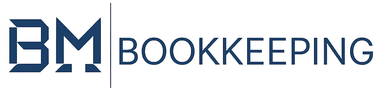 BM Bookkeeping logo in blue and gray text on a white background