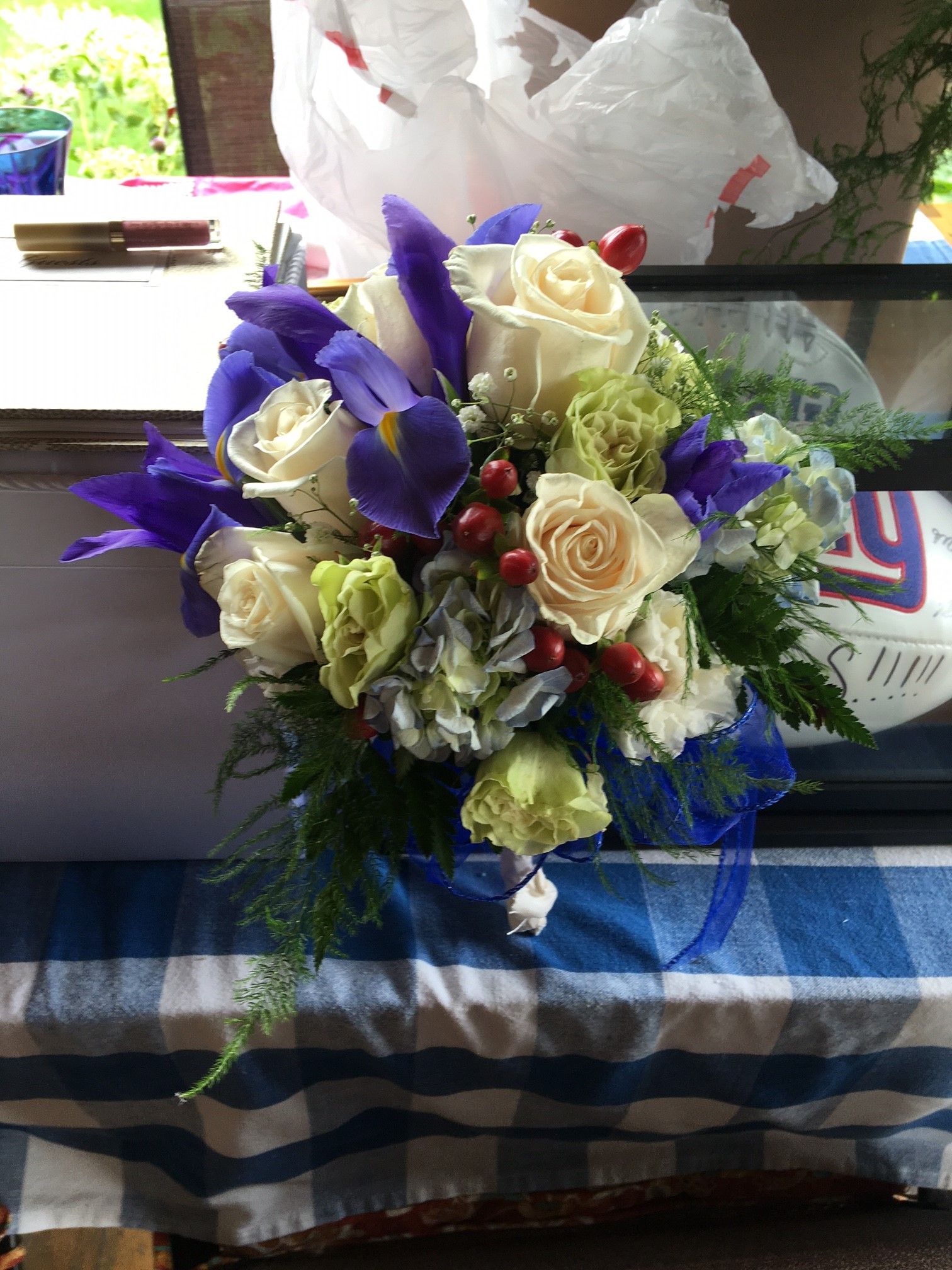 blue and white flower