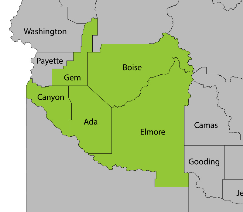 Evergreen Homes Service Area Map