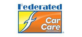 Logo for Federated Car Care Professionals featuring a blue, yellow, and orange graphic with a stylized letter f.