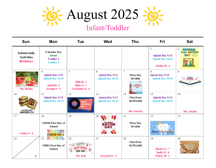 July 2025 Calendar of Events